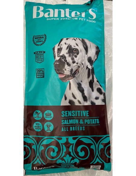 ZONA OUTLET - BANTERS DOG SENSITIVE SALMON & POTATO - SACO 15 KG