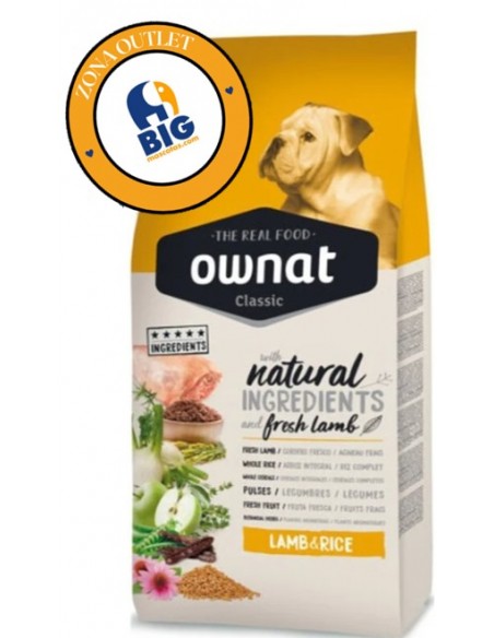 ZONA OUTLET - OWNAT CLASSIC LAMB & RICE - SACO 20 KG